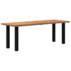 Eettafel Rechthoekig 240X100X74 Cm Massief Eikenhout Lichtbruin Zwart