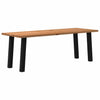 Eettafel Rechthoekig 240X90X74 Cm Massief Eikenhout Lichtbruin Zwart