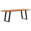 Eettafel Rechthoekig 180X100X74 Cm Massief Eikenhout Lichtbruin Zwart