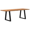 Eettafel Rechthoekig 180X100X74 Cm Massief Eikenhout Lichtbruin Zwart