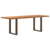 Eettafel Rechthoekig Massief Eikenhout Lichtbruin