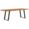 Eettafel Rechthoekig 200X120X74 Cm Massief Eikenhout Lichtbruin Natuurlijk Staal