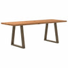 Eettafel Rechthoekig 320X90X74 Cm Massief Eikenhout Lichtbruin Natuurlijk Staal