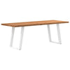 Eettafel Rechthoekig 180X80X74 Cm Massief Eikenhout Lichtbruin Wit