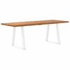 Eettafel Rechthoekig 200X80X74 Cm Massief Eikenhout Lichtbruin Wit
