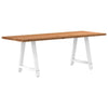 Eettafel Rechthoekig 180X90X74 Cm Massief Eikenhout Lichtbruin Wit