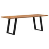 Eettafel Met Natuurlijke Rand 220X80X74 Cm Massief Eikenhout Antraciet