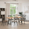 Eettafel Met Natuurlijke Rand 220X80X74 Cm Massief Eikenhout Antraciet