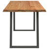 Eettafel Met Natuurlijke Rand 220X80X74 Cm Massief Eikenhout Antraciet