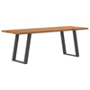 Eettafel Met Natuurlijke Rand 220X80X74 Cm Massief Eikenhout Antraciet
