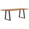 Eettafel Met Natuurlijke Rand 240X80X74 Cm Massief Eikenhout Antraciet