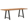 Eettafel Met Natuurlijke Rand Massief Eikenhout Rechthoekig Antraciet