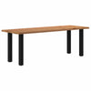 Eettafel Met Natuurlijke Rand Massief Eikenhout Rechthoekig Zwart