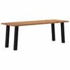 Eettafel Met Natuurlijke Rand Massief Eikenhout Rechthoekig Zwart