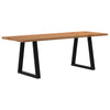 Eettafel Met Natuurlijke Rand 200X100X74 Cm Massief Eikenhout Zwart