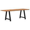 Eettafel Met Natuurlijke Rand Massief Eikenhout Rechthoekig Zwart
