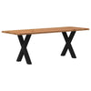 Eettafel Met Natuurlijke Rand Massief Eikenhout Rechthoekig