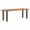 Eettafel Rechthoekig 180X100X74 Cm Massief Eikenhout Lichtbruin Natuurlijk Staal