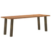 Eettafel Met Natuurlijke Rand 220X100X74 Cm Massief Eikenhout Natuurlijk Staal