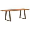 Eettafel Met Natuurlijke Rand 280X80X74 Cm Massief Eikenhout Natuurlijk Staal