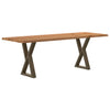 Eettafel Met Natuurlijke Rand Eikenhout Lichtbruin