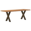 Eettafel Met Natuurlijke Rand Massief Eikenhout Rechthoekig