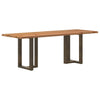 Eettafel Met Natuurlijke Rand Massief Eikenhout Rechthoekig
