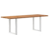 Eettafel Met Natuurlijke Rand Massief Eikenhout Rechthoekig