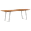 Eettafel Met Natuurlijke Rand Massief Eikenhout Rechthoekig Wit