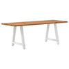 Eettafel Met Natuurlijke Rand Massief Eikenhout Rechthoekig Wit