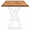 Eettafel Met Natuurlijke Rand Eikenhout Lichtbruin