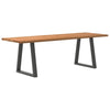 Eettafel Rechthoekig 180X90X74 Cm Massief Eikenhout Lichtbruin Antraciet