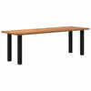 Eettafel Rechthoekig 240X100X74 Cm Massief Eikenhout Lichtbruin Zwart
