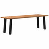 Eettafel Rechthoekig 240X90X74 Cm Massief Eikenhout Lichtbruin Zwart