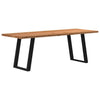 Eettafel Rechthoekig 180X100X74 Cm Massief Eikenhout Lichtbruin Zwart