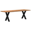 Eettafel Rechthoekig Massief Eikenhout Lichtbruin