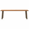 Eettafel Rechthoekig 240X80X74 Cm Massief Eikenhout Lichtbruin Naturel