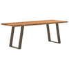 Eettafel Rechthoekig 200X120X74 Cm Massief Eikenhout Lichtbruin Natuurlijk Staal