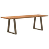 Eettafel Rechthoekig 320X90X74 Cm Massief Eikenhout Lichtbruin Natuurlijk Staal