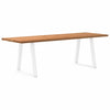 Eettafel Rechthoekig 200X80X74 Cm Massief Eikenhout Lichtbruin Wit
