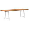 Eettafel Rechthoekig 180X90X74 Cm Massief Eikenhout Lichtbruin Wit