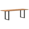 Eettafel Met Natuurlijke Rand Massief Eikenhout Rechthoekig