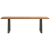 Eettafel Met Natuurlijke Rand 240X80X74 Cm Massief Eikenhout Antraciet