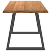 Eettafel Met Natuurlijke Rand 240X80X74 Cm Massief Eikenhout Antraciet