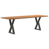 Eettafel Met Natuurlijke Rand Eikenhout Lichtbruin