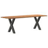 Eettafel Met Natuurlijke Rand Massief Eikenhout Rechthoekig