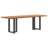 Eettafel Met Natuurlijke Rand Massief Eikenhout Rechthoekig