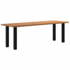 Eettafel Met Natuurlijke Rand Massief Eikenhout Rechthoekig Zwart