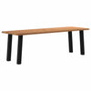 Eettafel Met Natuurlijke Rand Massief Eikenhout Rechthoekig Zwart