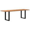 Eettafel Met Natuurlijke Rand Massief Eikenhout Rechthoekig